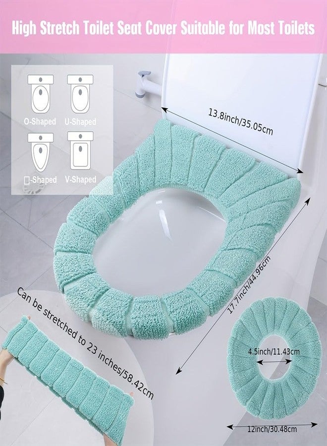 Guojanfon Bathroom Soft Thicker Warmer Stretchable Washable Cloth Toilet Seat Cover Pads () - Image 2